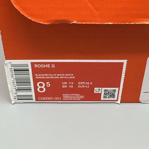 Nike Roshe G Black White‎ Golf Shoes CD6065 001 Men's Sz 8.5 / Women's Sz 10 - Picture 13 of 13